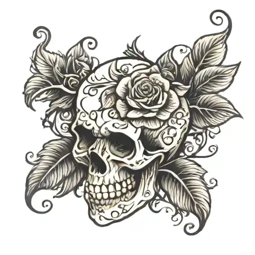 Skull And Roses Filigree