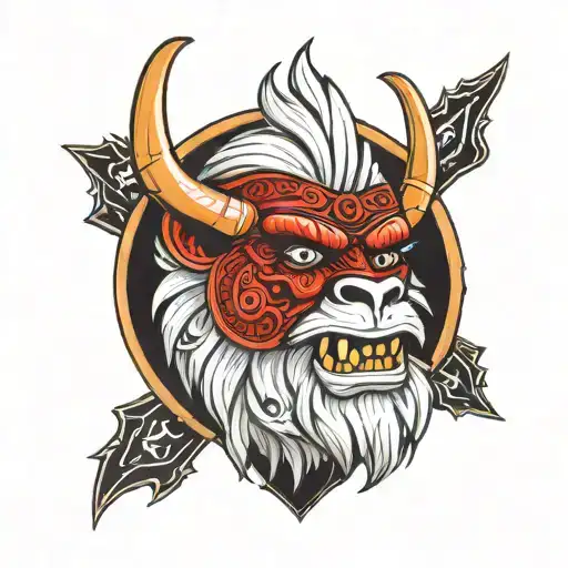 Corporate Yeti Mascot On The Background Of Belarusian Symbols