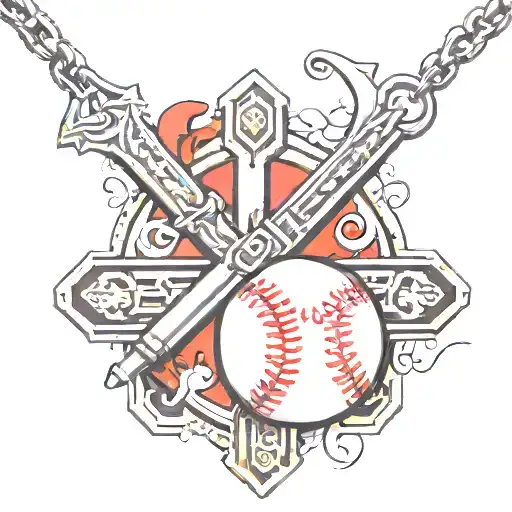 Baseball And Cross Necklace