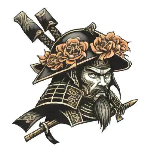 Blackout Japanese Samurai Shoulder Sized