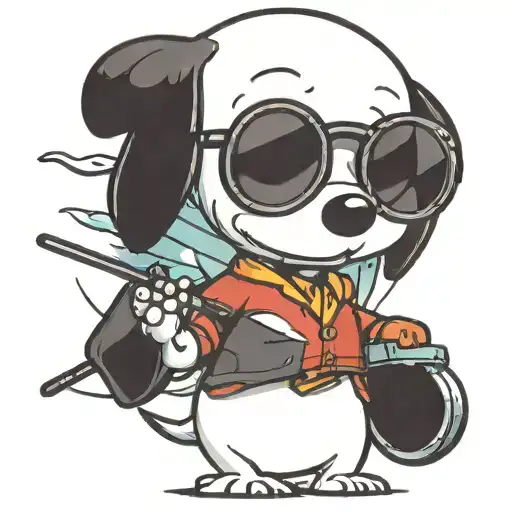 Snoopy Golfing With Sunglasses