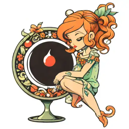A Cartoon Girl Inside A Martini Glass