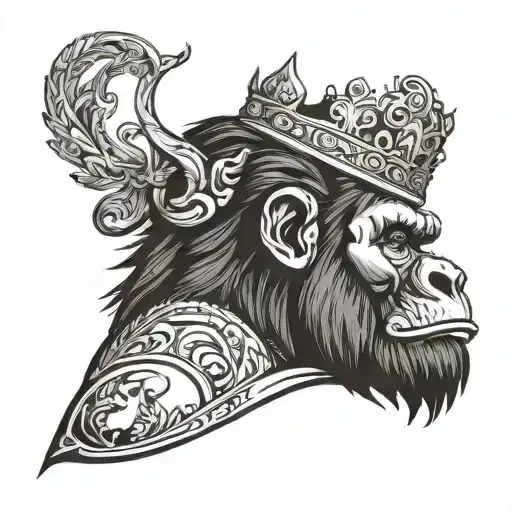 Gorilla Crown On Head Profile Holding