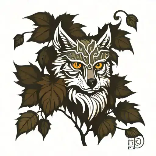 Leaves Wolf Trees Owl