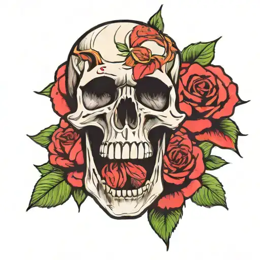 Rose Inside Skull Inside