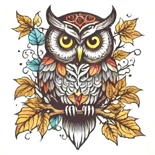 Leaves Trees Owl