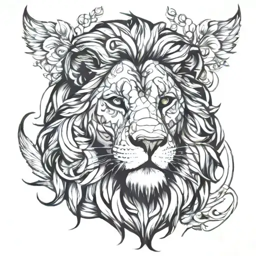 Lion For A Chest Piece
