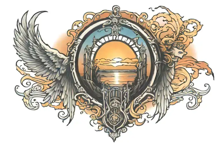 Heaven's Gate With Sunset