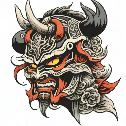 Samurai And Demon Mask