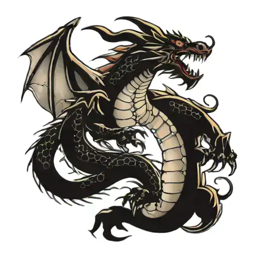 Dragon Going Near Half Moon