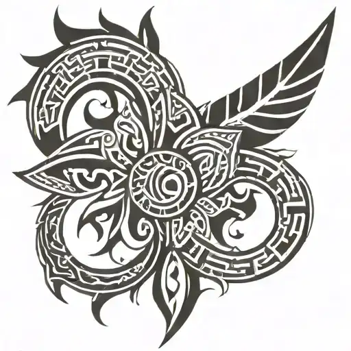Close-up Of A Simple Black Tribal Tattoo On Arm