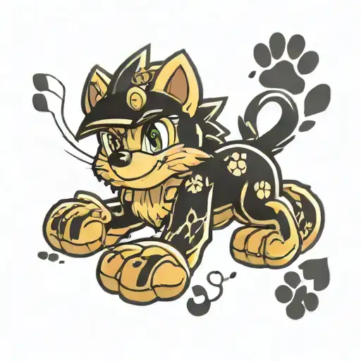 Paw Print With Bowzer From Mario Theme