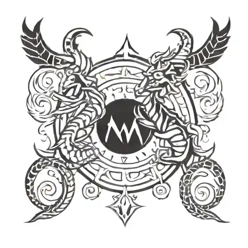 Gemini And Scorpio Symbol Tribal