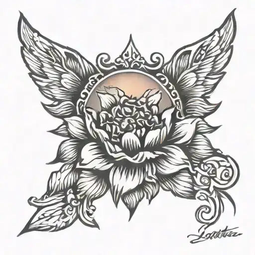 Hand Tattoo Name Loretta Sunrise Sunset Sky