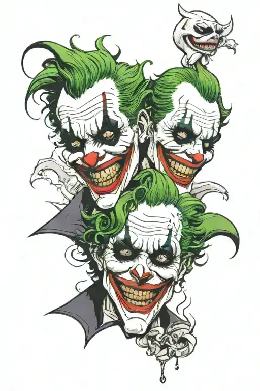 2 Joker Face Having 2 Emotions Cry And Laugh