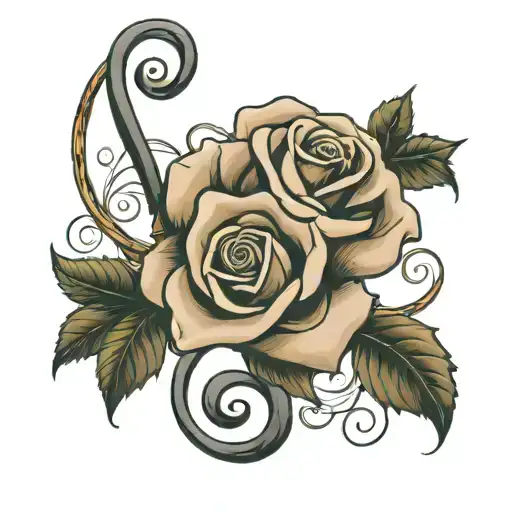 A Rose Intertwined With A Treble Clef