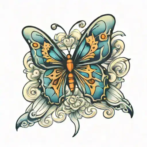 Butterfly With Lung Cancer Ribbon