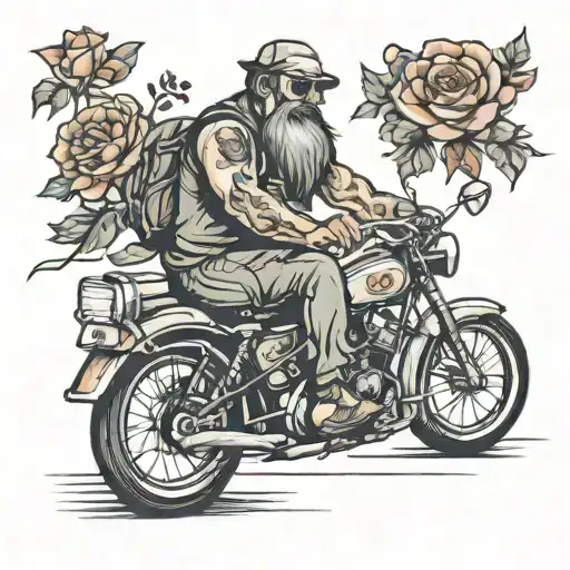 Dad And Daughert In Bike