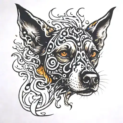 Burnt Dog Image With Fire