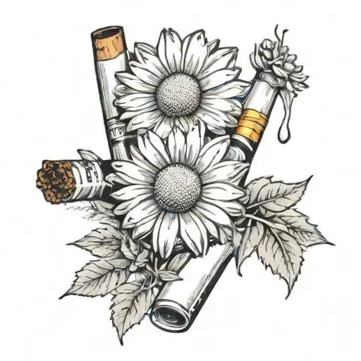 Daisy Flower Inside A Pack Of Cigarettes