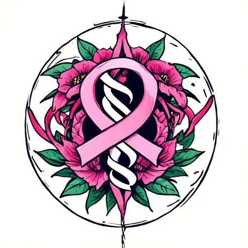 Breast Cancer And Libra Sign Intertwined