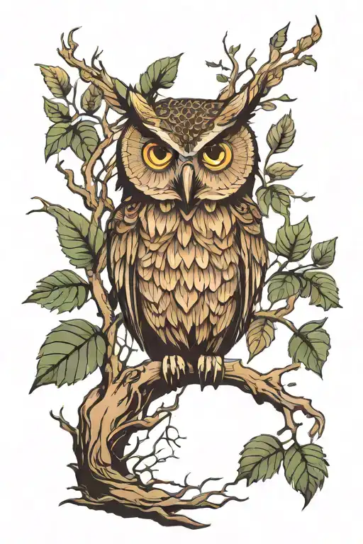 Owl And Forest