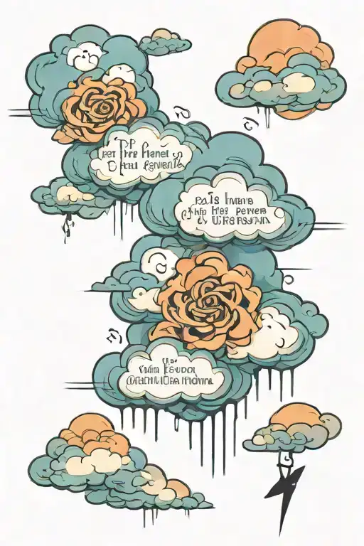 Clouds And A Quote Written Inside Surrounded