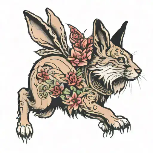 Rabbit And Wolf And Butterfly