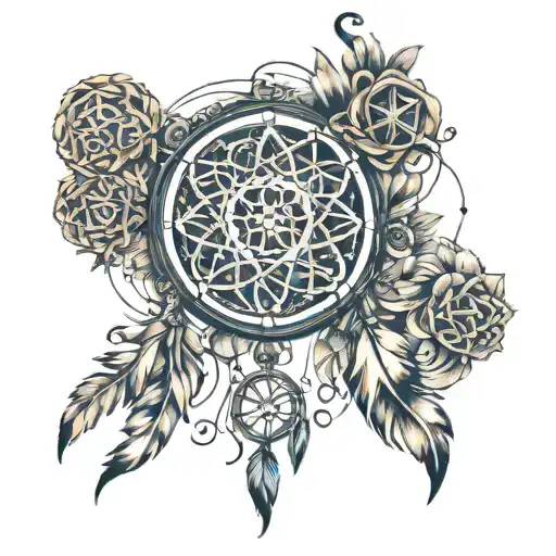 Dreamcatcher With Kids Names And Celtic Symbols