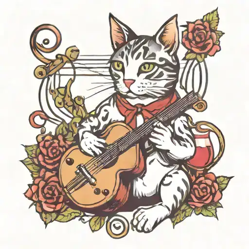 Cat Wine Music Notes
