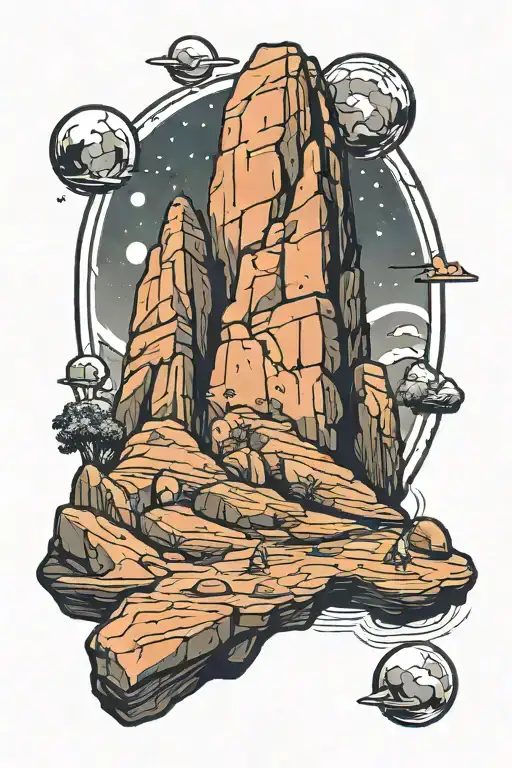 A Minimalist Tattoo Of A Rock Formation Inspired By Your Love For Rock Music