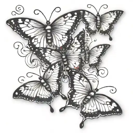 Butterflies Flying Together Representing The Client's Love Lady Of Dead