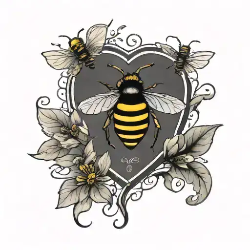 Intersecting Paths Of Bee Trails Forming A Heart Shape