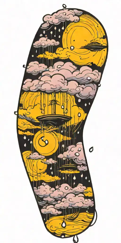 Rain Drops With Tornado