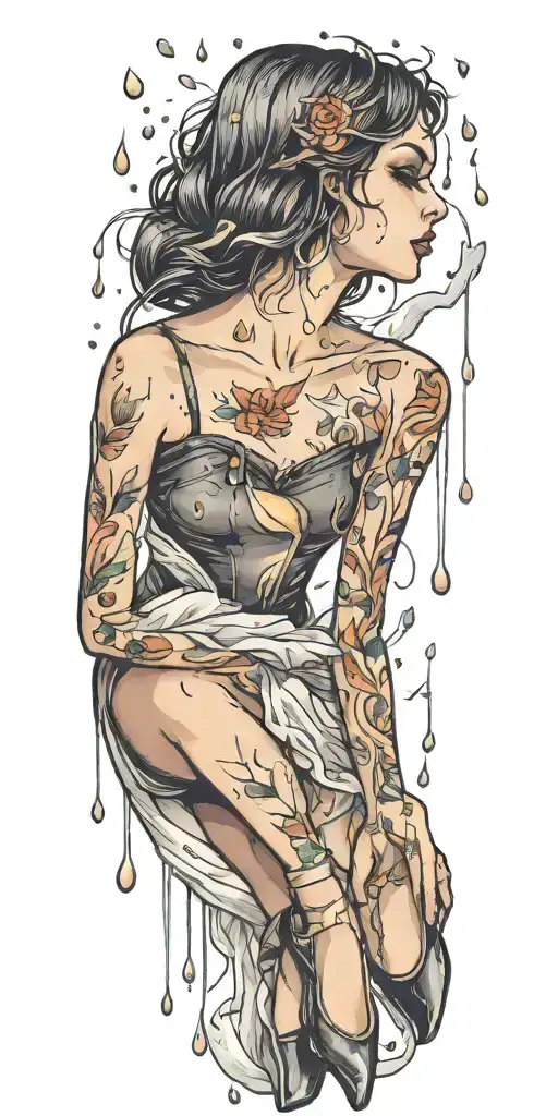 Ballet With Rain Drops And Lightning Bolts