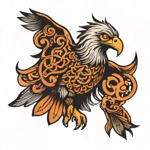 Eagle With Tantra Symbols Thunder Medeina