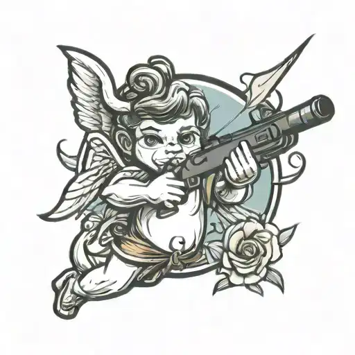 Cupid Shooting A Gun
