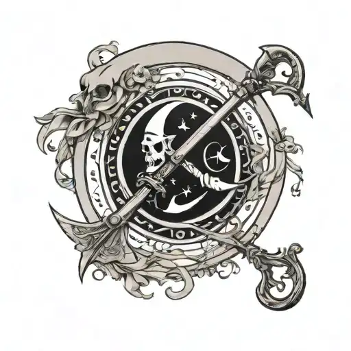 Scythe With Moon Phases