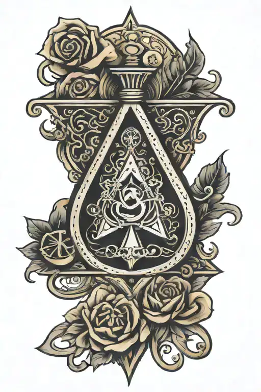 Square And Compass Ace Of Spade Card
