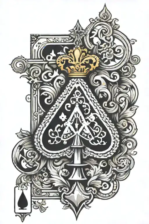 Square And Compass Ace Of Spade Card Symbol Merged