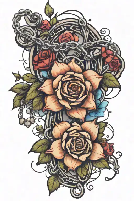 Rosary And Flowers Wrapped