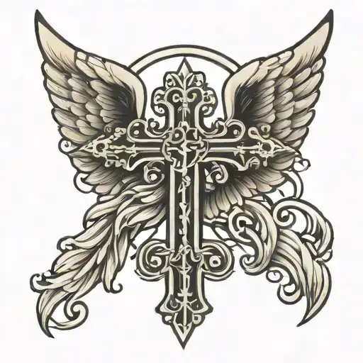 Cross With Angel Wings