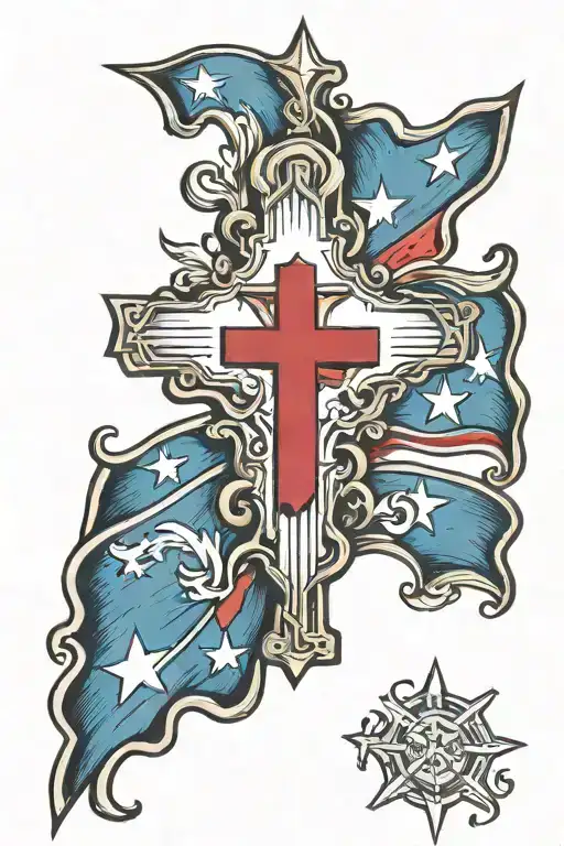 Cross With Texas Flag