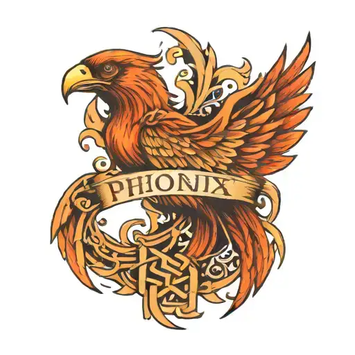 Phoenix With Birthday In Roman Numerals Intertwined