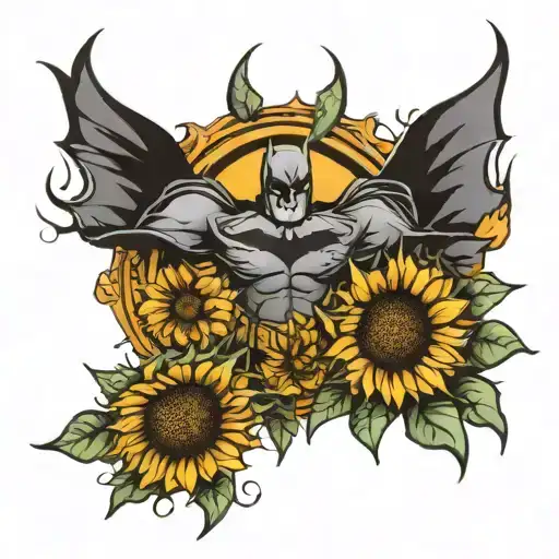 Batman Symbol Sunflowers
