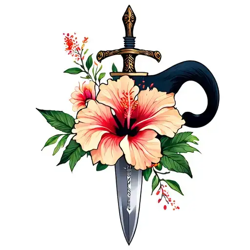 Panther And Dagger With Passiflore Hibiscus Flowers From Musk