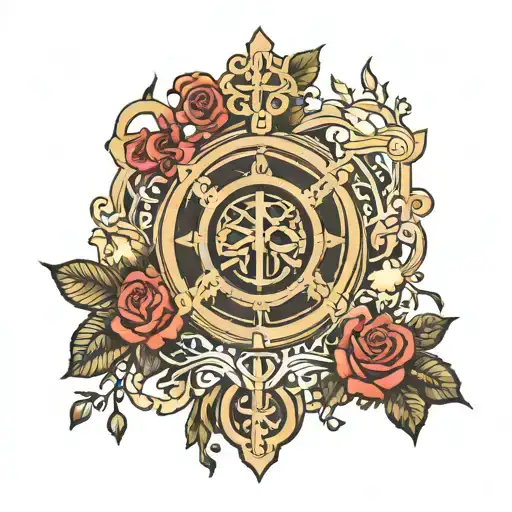 Reunion Island And Rosary Symbol Light Shadow