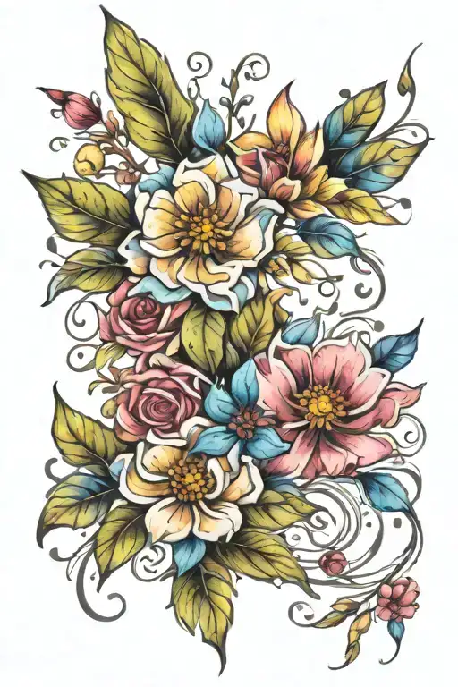 Watercolor Boho Floral Design