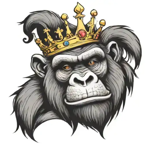 Gorilla Wearing Crown