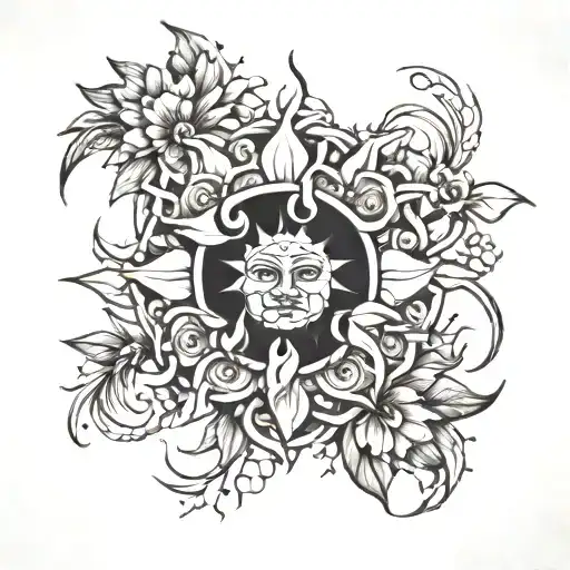 Sun Mythology Flowers Wrapped